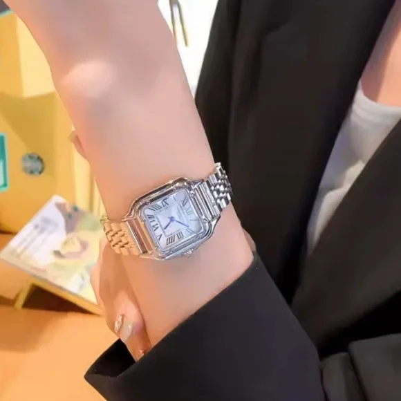 Panther silver Classic rectangle Stainless Steel Watch have size control tools - Picture 9 of 15